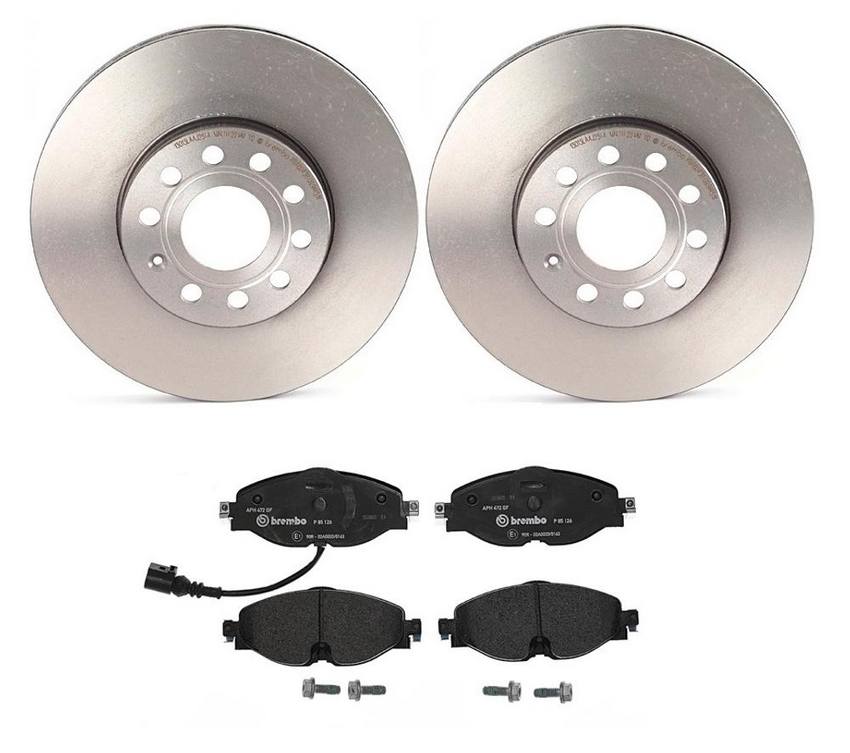 Audi VW Brakes Kit - Pads and Rotors Front (288mm) (Low-Met) 8V0698151G - Brembo 4026482KIT